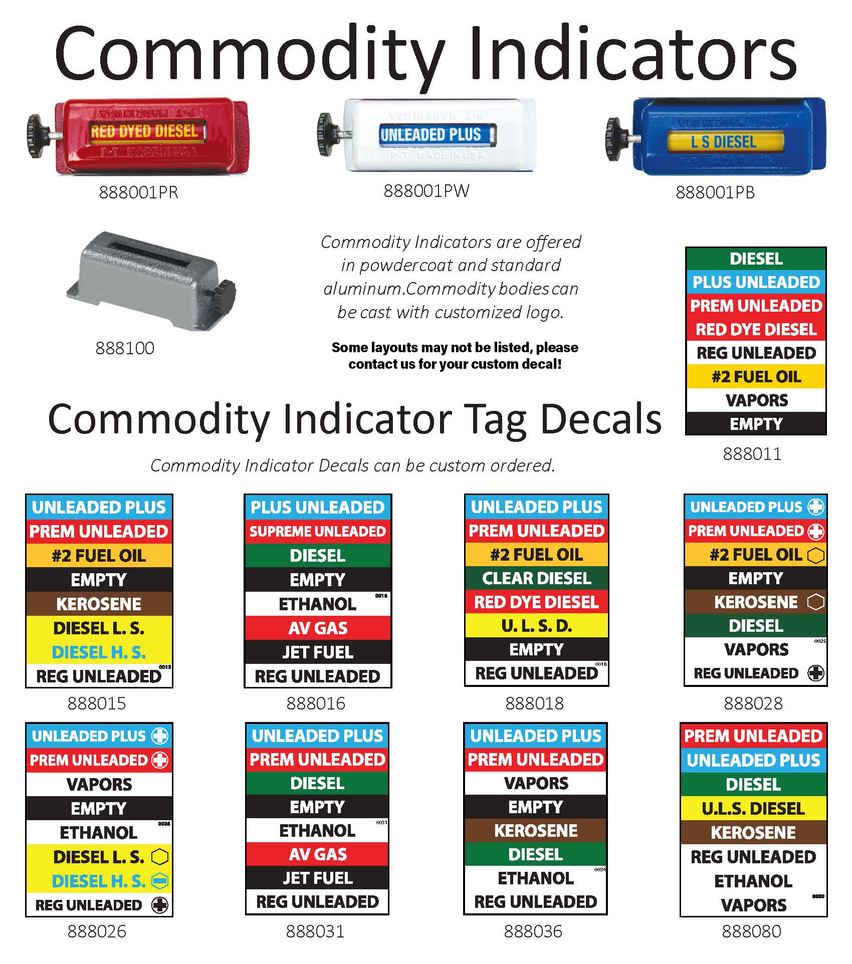 PT Coupling Safety Tank Solutions 888026 026 Commodity Tag Decal